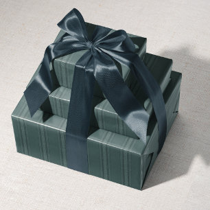 Vintage Leaf Stripe Green Wrapping Paper