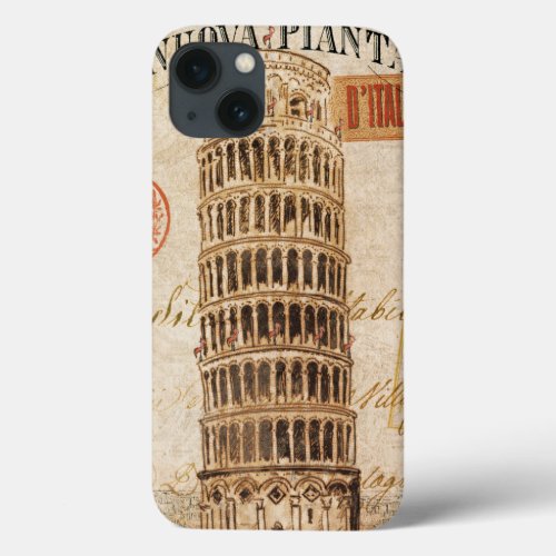 Vintage Leaning Tower of Pisa iPhone 13 Case