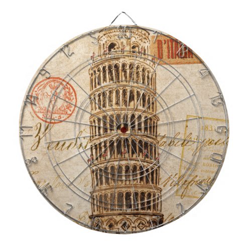 Vintage Leaning Tower of Pisa Dart Board