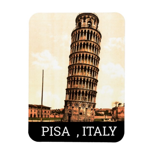 vintage leaning tower of Pisa -  Italy Magnet (Vertical)