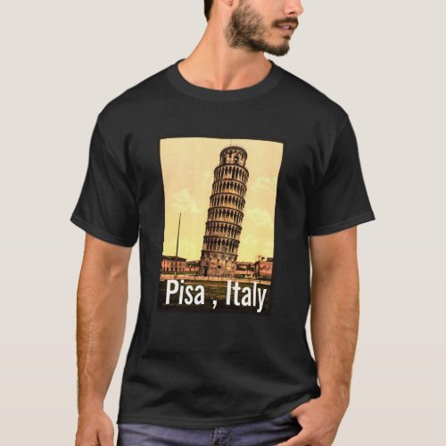 vintage leaning tower of Pisa _  Italy T_Shirt