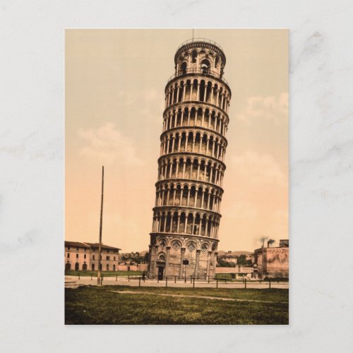 Vintage Leaning Tower of Pisa Postcard