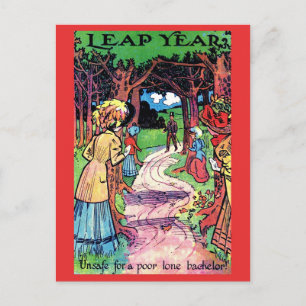 Vintage Leap Year Postcard Fun Early 1900's Image
