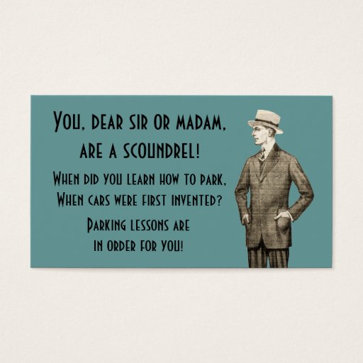 Customizable Vintage Learn How To Park Business Card