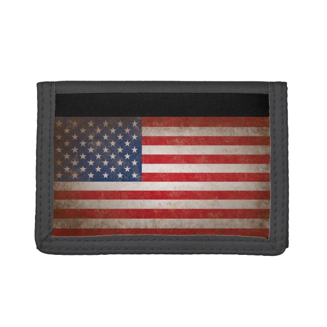 Vintage Leather American Flag Wallet (Front)