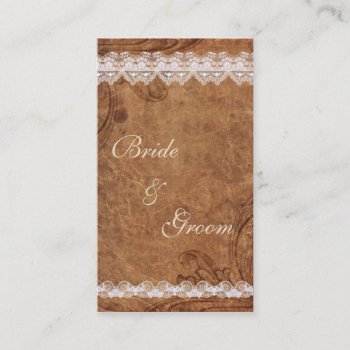 Vintage Leather And Lace Bridal Registry Card by Wedding_Trends at Zazzle