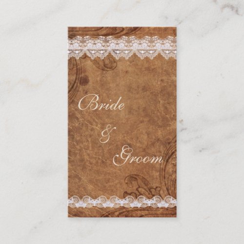 Vintage Leather and Lace Bridal Registry Card