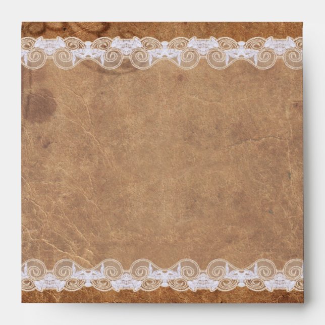 Vintage Leather and Lace Envelope (Front)