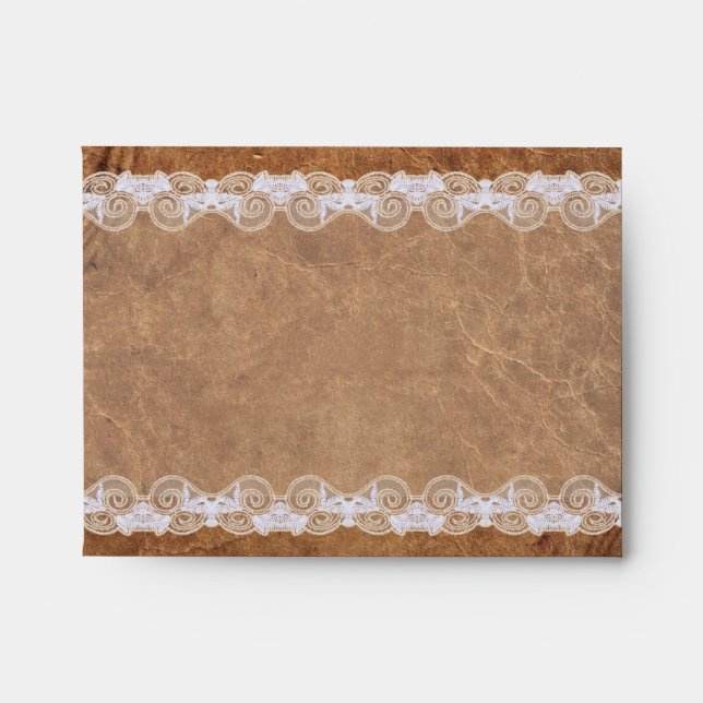 Vintage Leather and Lace Note Envelope (Front)