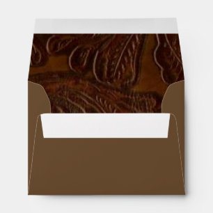 vintage leather cowboy boots country wedding envelope