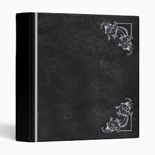 Vintage leather embellished  Black Leather binder