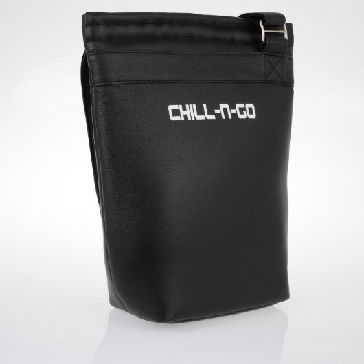 Vintage Leather Insulated Two Bottle Wine Bag (Front)