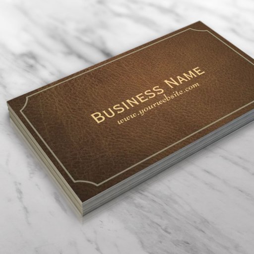 Customizable Vintage Leather Investigator Business Card