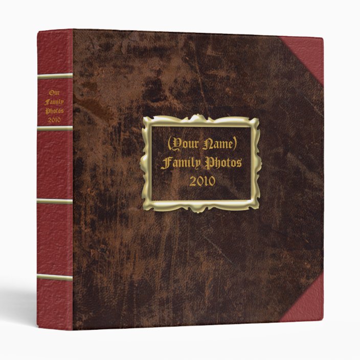 Vintage Leatherlook Custom Photo Album Genealogy 3 Ring Binder