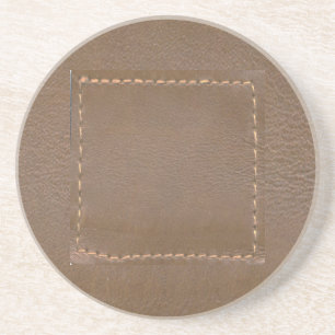 Vintage LEATHER Look Print Finish : Template Drink Coaster