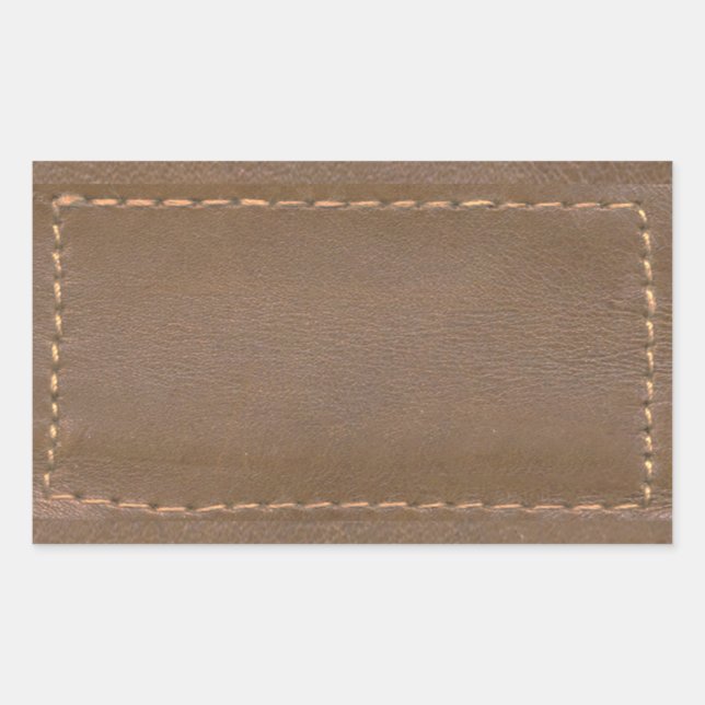Vintage LEATHER Look Print Finish : Template Rectangular Sticker (Front)