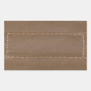 Vintage LEATHER Look Print Finish : Template Rectangular Sticker