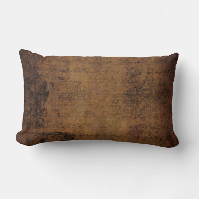 Vintage Leather Lumbar Pillow (Front)