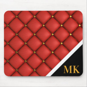 Vintage Leather Monogram Mouse Pad