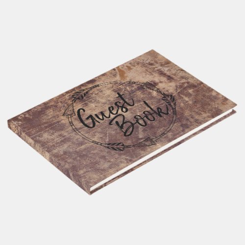 Vintage Leather Print Arrow Country Guest Book