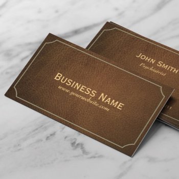 Vintage Leather Psychiatrist Business Card by cardfactory at Zazzle