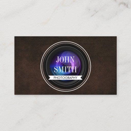 Customizable Vintage Leather QR Code Photography Business Card