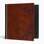 Vintage leather red brown Leather binder (Front/Inside)