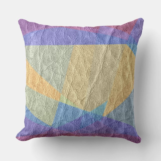 Vintage Leather Throw Pillow (Front)