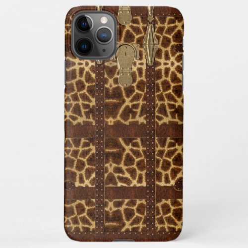 Vintage Leather Tribal Giraffe Animal Print iPhone 11Pro Max Case