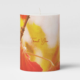 Vintage Leaves Boho – Botanical Fantasy Thanks Pillar Candle