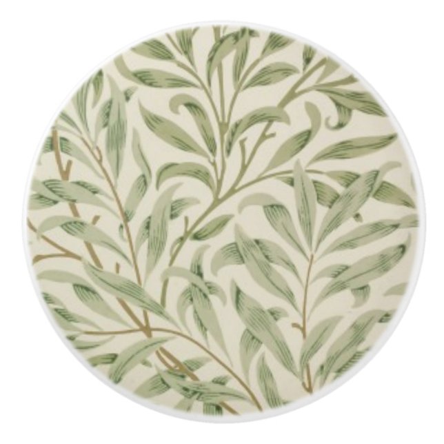 Vintage Leaves Ceramic Knob (Front)