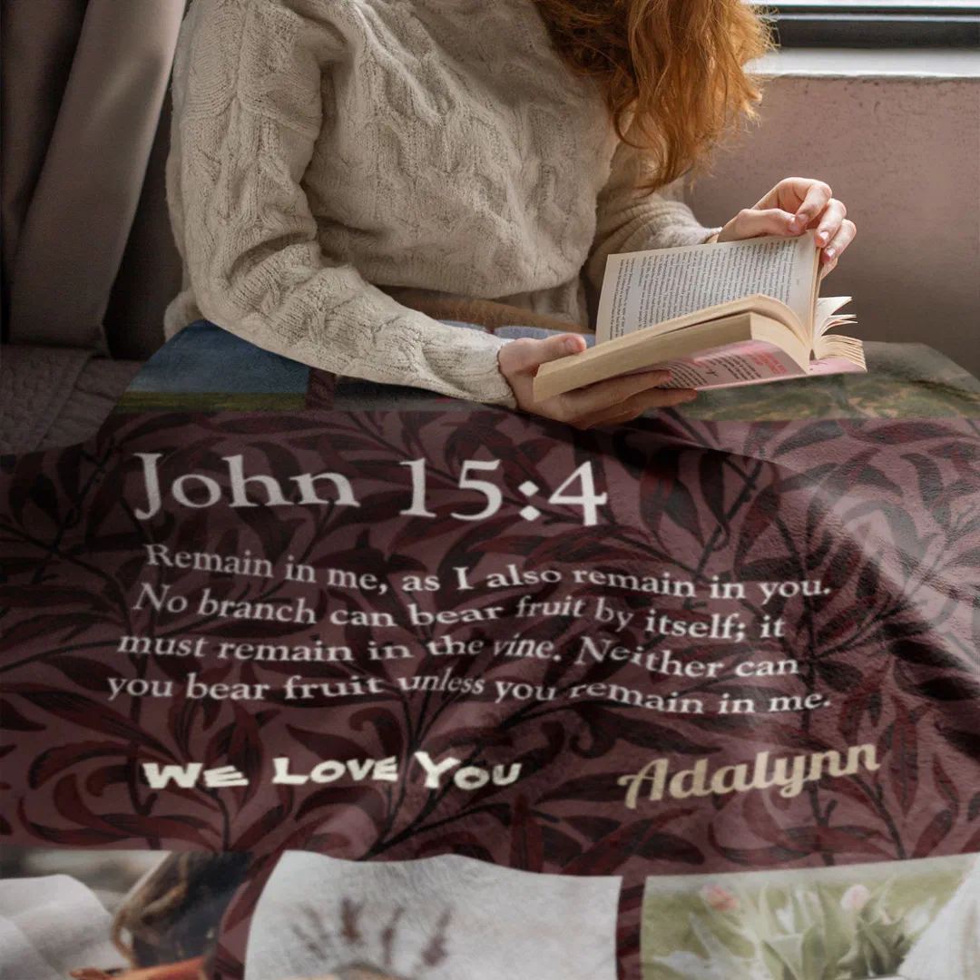 Vintage Leaves Christian Gifts for Women Brown Sherpa Blanket (Christian Gifts for Women)