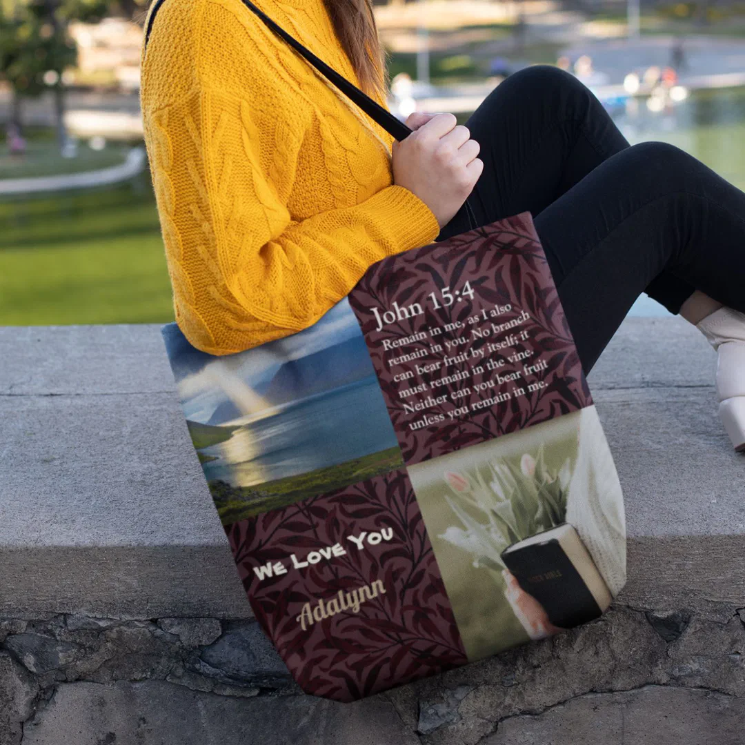 Vintage Leaves Christian Gifts for Women Brown Tote Bag (Christian Gifts for Women)