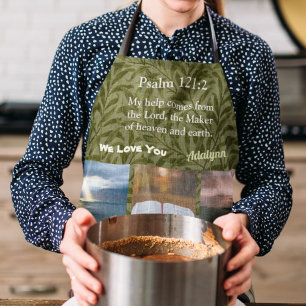 Vintage Leaves Christian Gifts for Women Green Apron