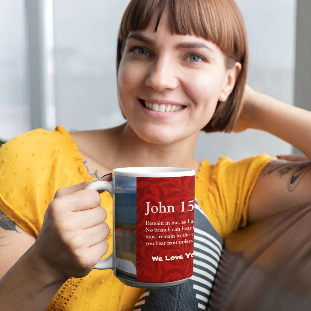 Vintage Leaves Christian Gifts for Women Red Mug (Christian Gifts for Women)