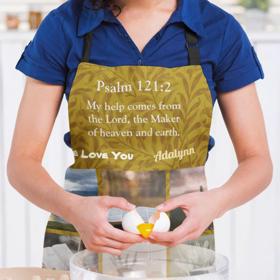 Vintage Leaves Christian Gifts for Women Yellow Apron (Christian Gifts for Women)