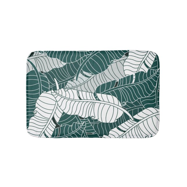 Vintage Leaves Pattern Background Bath Mat (Front)