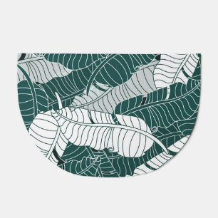 Vintage Leaves Pattern Background Doormat