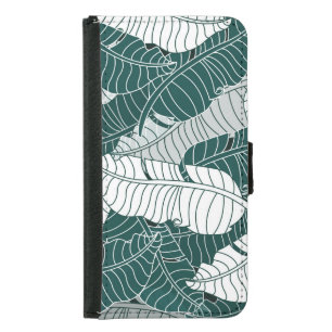 Vintage Leaves Pattern Background Samsung Galaxy S5 Wallet Case