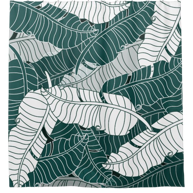 Vintage Leaves Pattern Background Shower Curtain (Front)