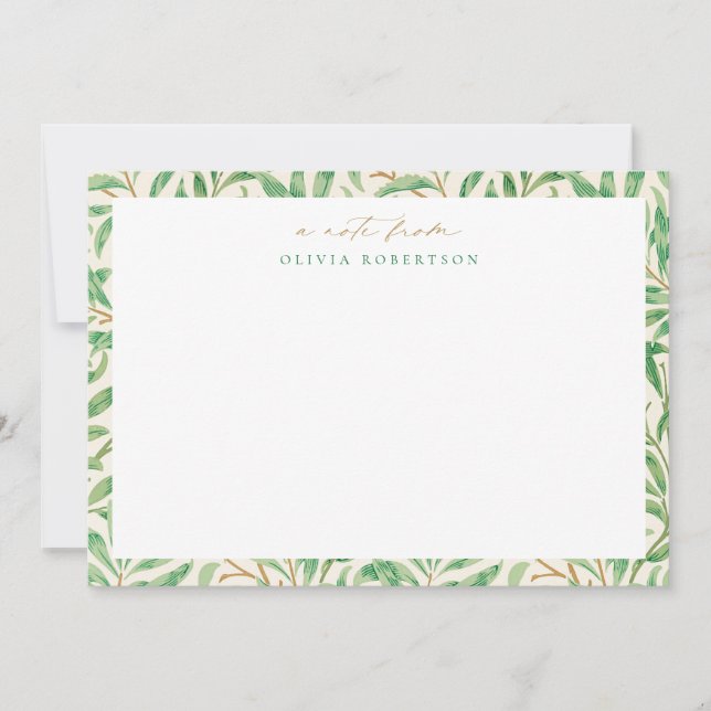 Vintage Leaves Personal Stationery Note card (Front)