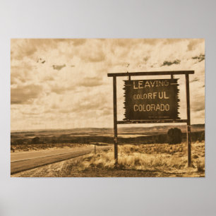 vintage leaving colorful colorado poster