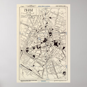 Vintage Lecce Italy Map (1943) Poster