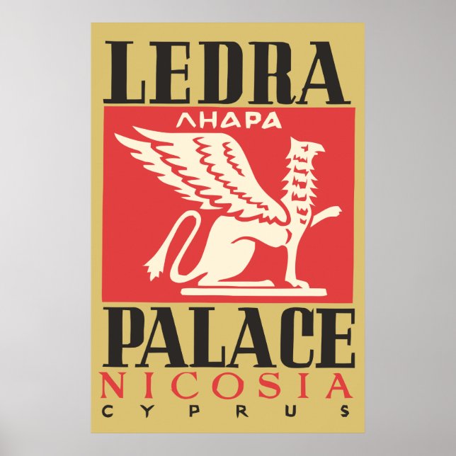Vintage Ledra Palace Hotel Cyprus travel Poster (Front)