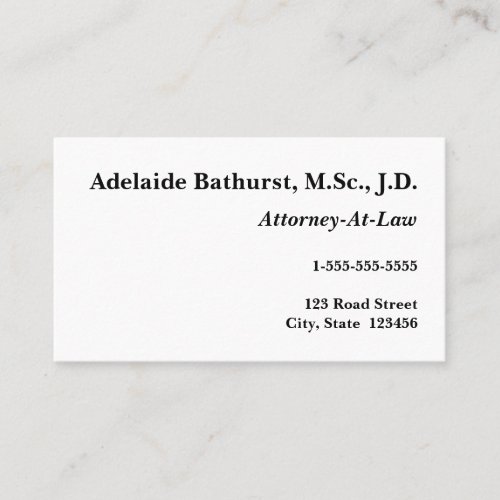 Vintage Legal Professional Business Card