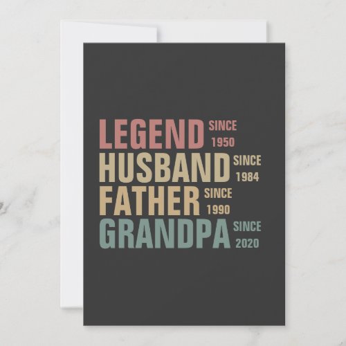 Vintage Legend Husband Father Grandpa Birthday   Invitation