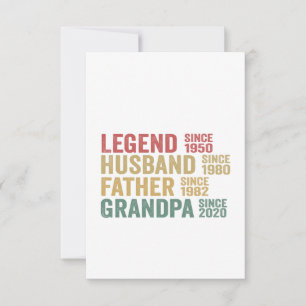 Vintage Legend Husband Father Grandpa Birthday Thank You Card