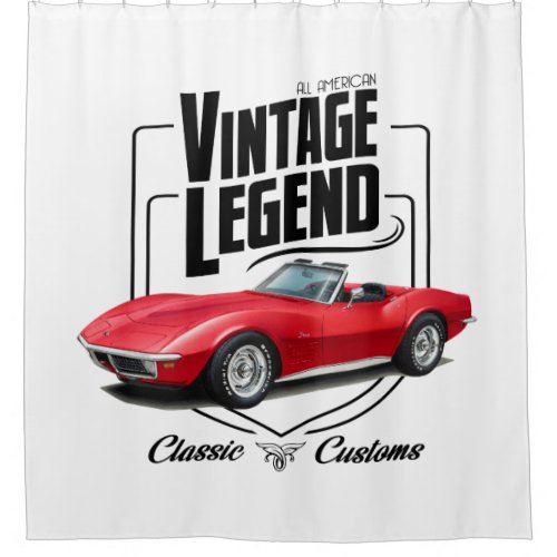 Vintage Legend In Red Shower Curtain