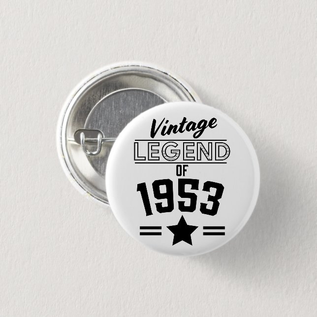 Vintage Legend of 1953 Button (Front & Back)