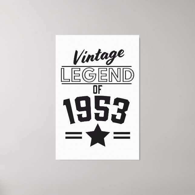 Vintage Legend of 1953 Canvas Print (Front)